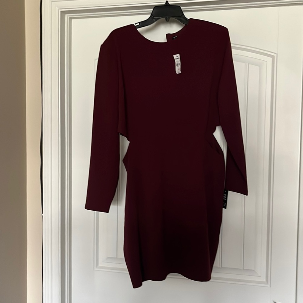 Express cutout Burgundy dress